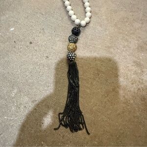 Elegant Beaded Tassel Necklace